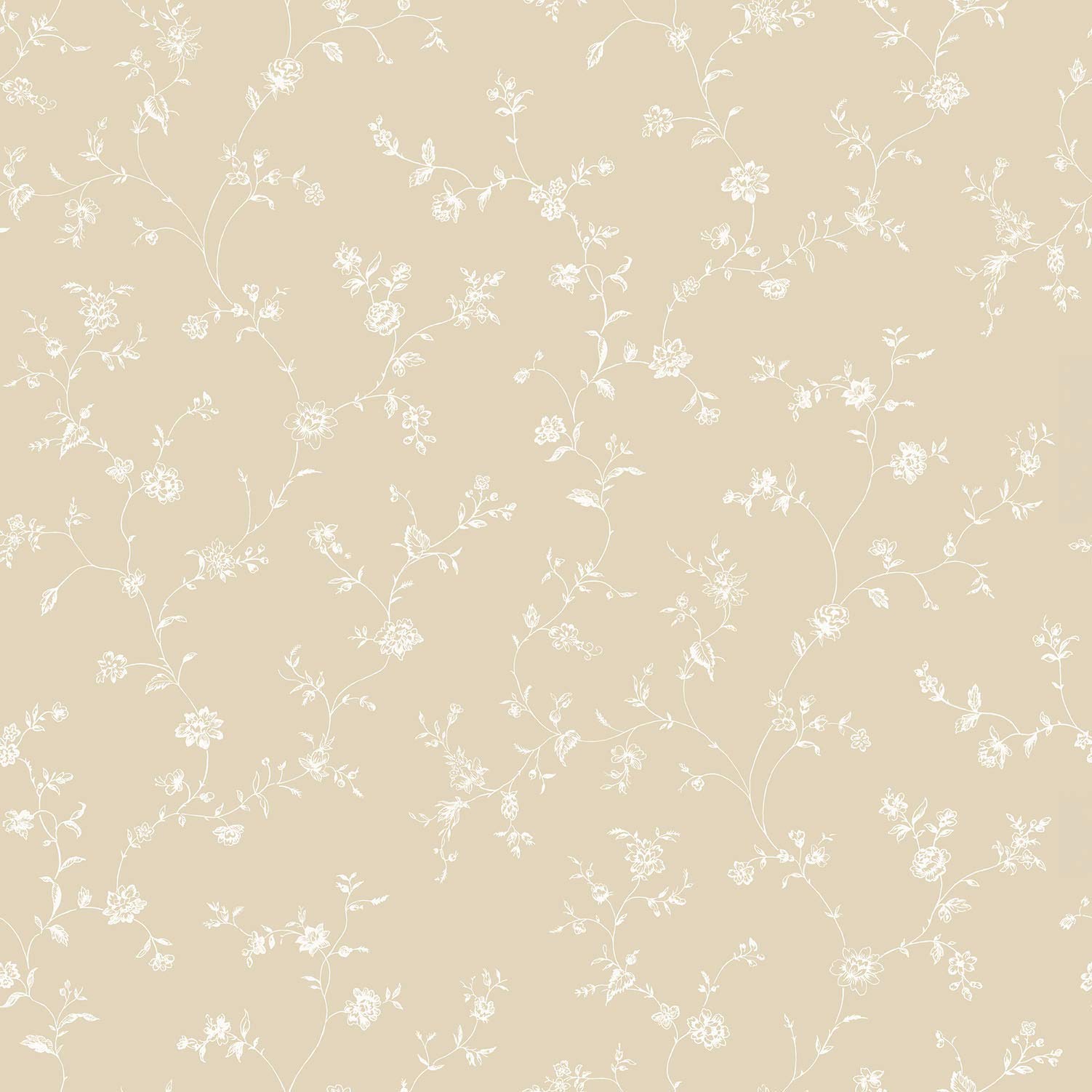 Galerie G67860 Miniatures 2 Meadow Flower Design Wallpaper, White/Cream, 10m x 53cm