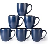 GBhome 12oz Coffee Mugs Set of 6, Large Ceramic Coffee Mugs for Man, Woman, Dad, Mom, Modern Coffee Mugs Set with handle for Tea/Latte/Cappuccino/Milk/Cocoa. Dishwasher&Microwave Safe,Navy Blue