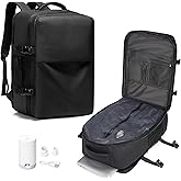 Vacuum Backpack Travel with Pump,Large Travel Backpack Vacuum System,mochila de viaje Compresion Waterproof Carry on Personal item Laptop Vacpack Backpacks Bag Men Women Airline Flight Approved Black
