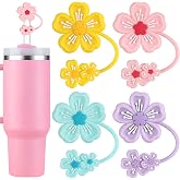 Accmor Silicone Straw Cover, 4 Pcs Straw Caps Fit Stanley 30 40 oz Tumblers | Food-Grade Reusable Straw Toppers, Dust Proof Straw Covers, 0.4 in Straw Tips Lids Protectors, Straws Accessories for Girls