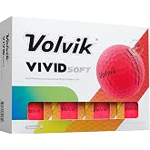 Volvik Vivid Soft Matte Finish Assorted (Green, Orange, Red, Yellow) Golf Balls (One Dozen)