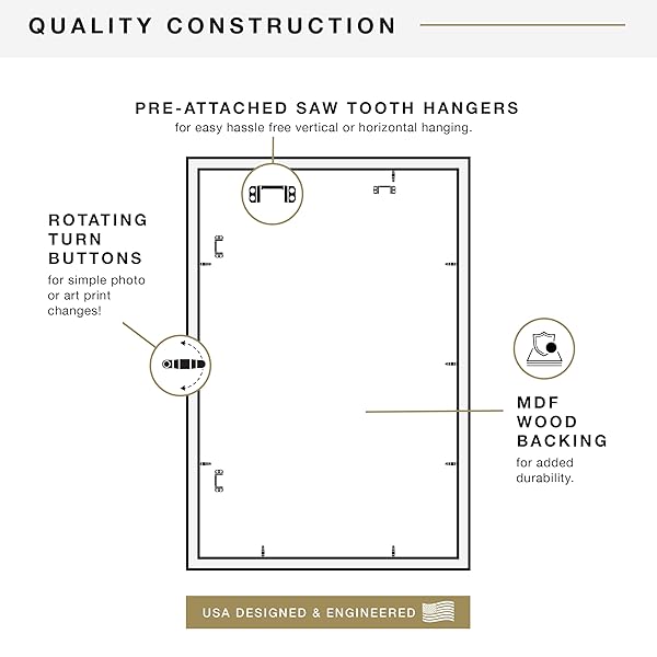 MCS STUDIO GALLERY 20X30 POSTER FRAME GRAY WOODGRAIN ENGINEERED WOOD, VERTICAL & HORIZONTAL WALL HANGING LARGE PICTURE FRAME FOR PHOTOS, POSTERS & ART PRINTS (1-PACK)