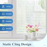 DOWELL Window Film Privacy 75x400cm Stripes Non Adhesive UV Protection view 4