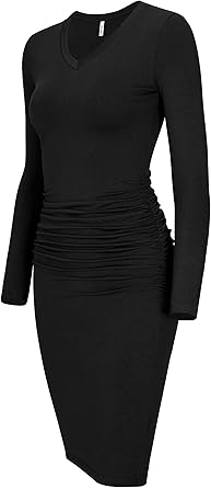 black fitted casual dress