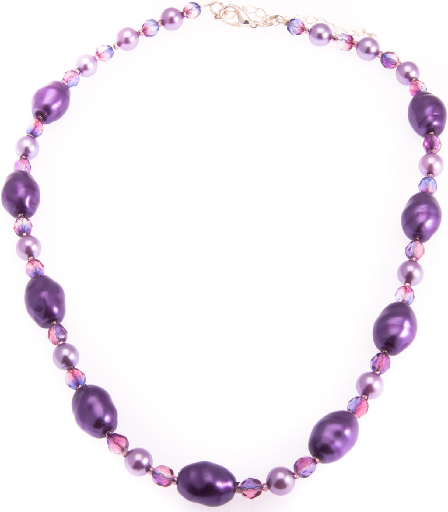 Claire Garnett Purple Baroque Glass Pearl Bracelet with Spacers