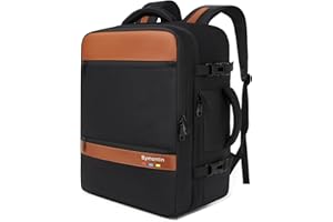 Bymontin Smart Suitcase-style Laptop Backpack, 25L / 35L Practical Travel Bag for Work, Leisure & Flight, Luggage-Style Commuter Pack (Black, 35L)