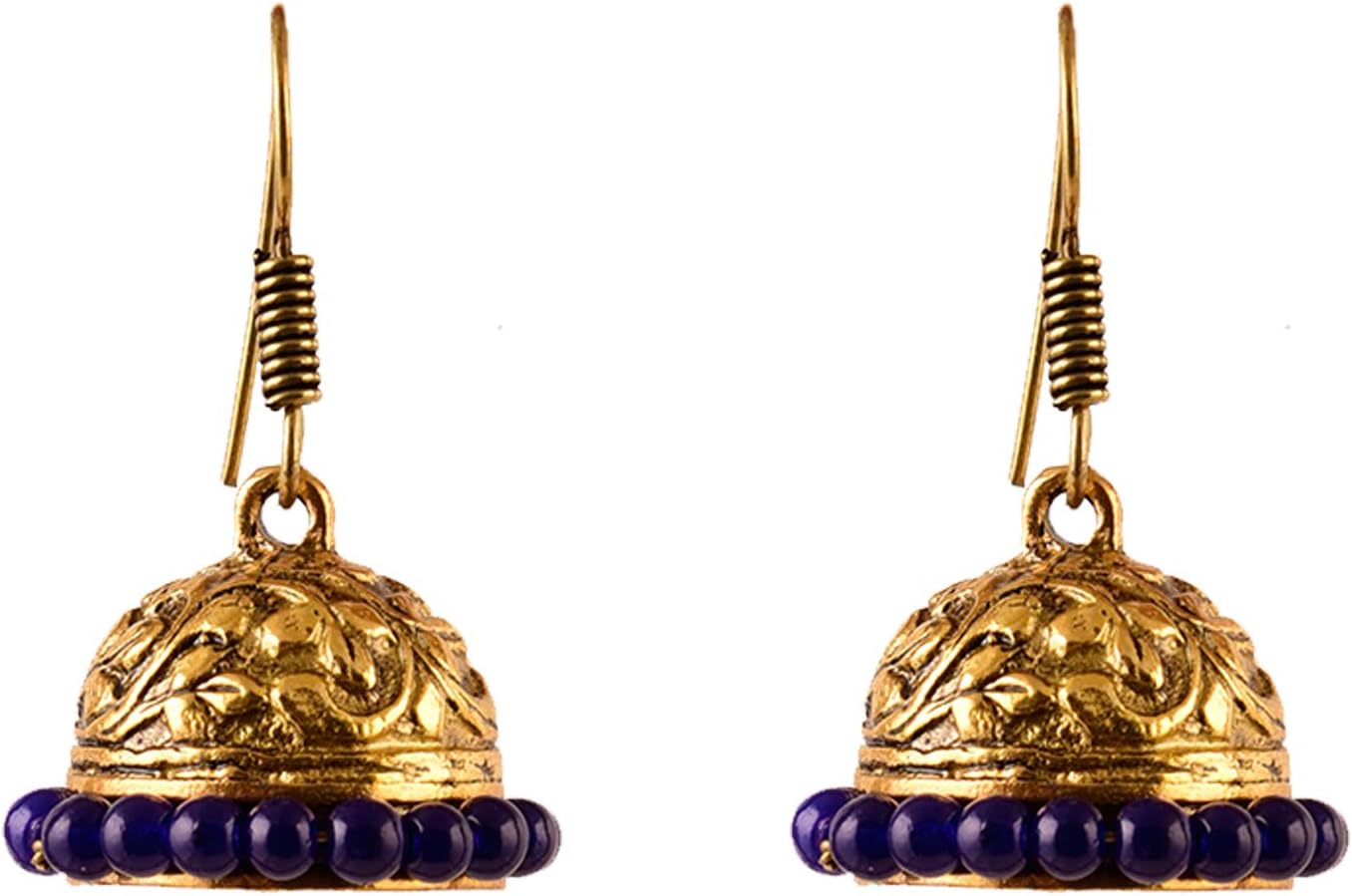 Sansar India Oxidized Light Weight Beaded Indian Earrings Jewelry for Girls and Women