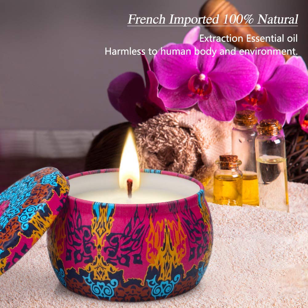 Birthday Gifts for Women,Aromatherapy Gifts Candles for Home Scented,Christmas Gifts for Family,Smoke Free Strong Fragrance Soy Wax Portable Travel Tin Candle Gifts Set for Women: Home & Kitchen