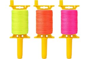 Yitexin 3 Reels of 18 Braided Mason Line String with Handle, Total 150 Ft Nylon Twine, Masonry Construction String for Alignm