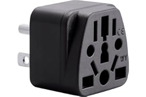 Unidapt US Canada Travel Plug Adapter EU/UK/AU/in/CN/JP/Asia/Italy/Brazil to USA Type B, Unidapt Grounded USA Canada Wall Plu