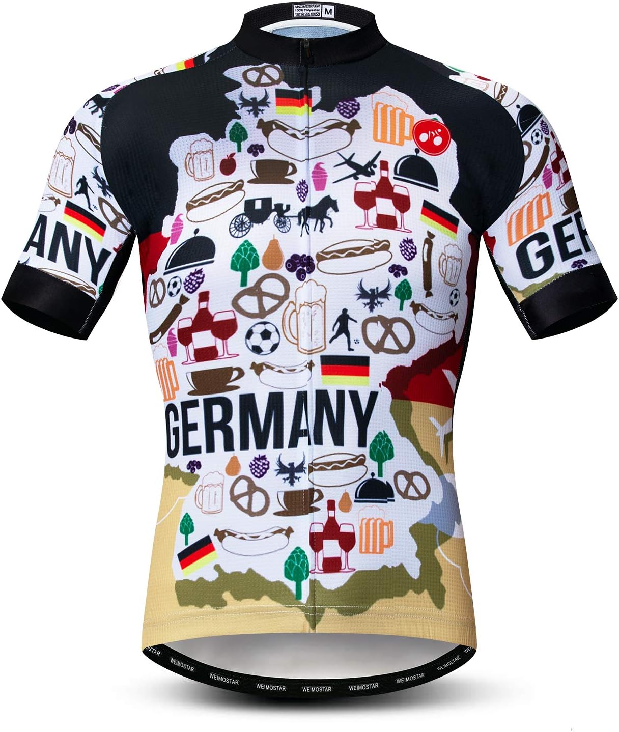 Men's Cycling Jerseys Tops Biking Shirts Short Sleeve Full Zipper Bike Clothing