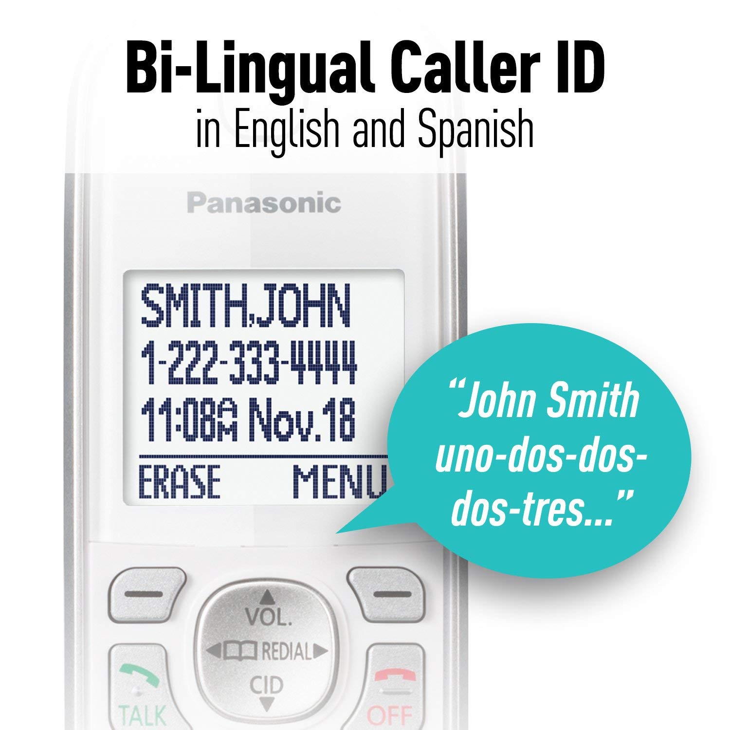 Panasonic KX-TGD532W Cordless Phone with Answering Machine - 2 Handsets