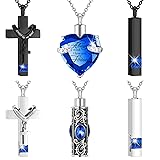 Fumete 6 Pcs Ashes Necklace Urn Necklace for Ashes
