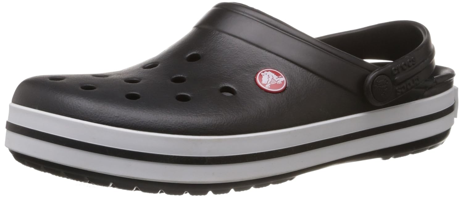 crocs unisex crocband black rubber clogs and mules