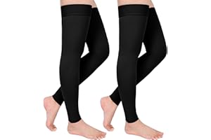 GODORIO 2Pairs 20-30mmHg Thigh High Compression Stockings, Thigh High Compression Socks for Women, Medical Compression Stockings for Varicose Veins, Swelling, Pregnant, Teacher, Doctor
