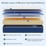 Matoresu Double Mattress 135x190x20cm Gel Memory Foam Removable Cover view 3