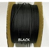 Techflex PTN0.25BK25 Flexo PET General Purpose 1/4-inch Cable Sleeve, Black, 25 Foot
