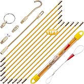 Boeray 11' Fiberglass Running Electrical Wire Cable Pulling Fish Tape Kit with 5 Different Attachments and Fish Tape Tool in