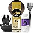 MOEHAIR Hair Coloring Kit | 6NN Permanent Hair Color (Dark Blonde Intense), 20 Volume Developer 6%, Coloring Brush, Gloves & Mixing Bowl | Keratin Infused | Gray Coverage | Adds Shines & Softness