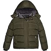 wantdo Boy's Fleece Winter Coat Waterproof Puffer Jacket Warm Winter Jackets with Hood