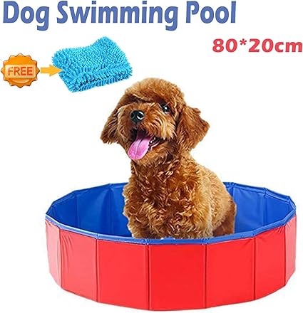 Xuehaostore Piscine Pour Chien Pliable Baignoire Douche Bassin Jeu Pour Chienchatanimal Extérieur Rouge 80 20cm