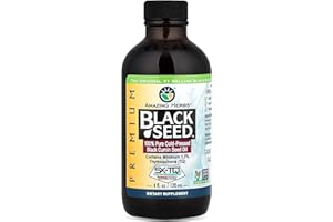 Amazing Herbs Premium Black Seed Oil - Cold Pressed Nigella Sativa Aids in Digestive Health, Immune Support, Brain Function, Joint Mobility, Gluten Free, Non GMO - 4 Fl Oz