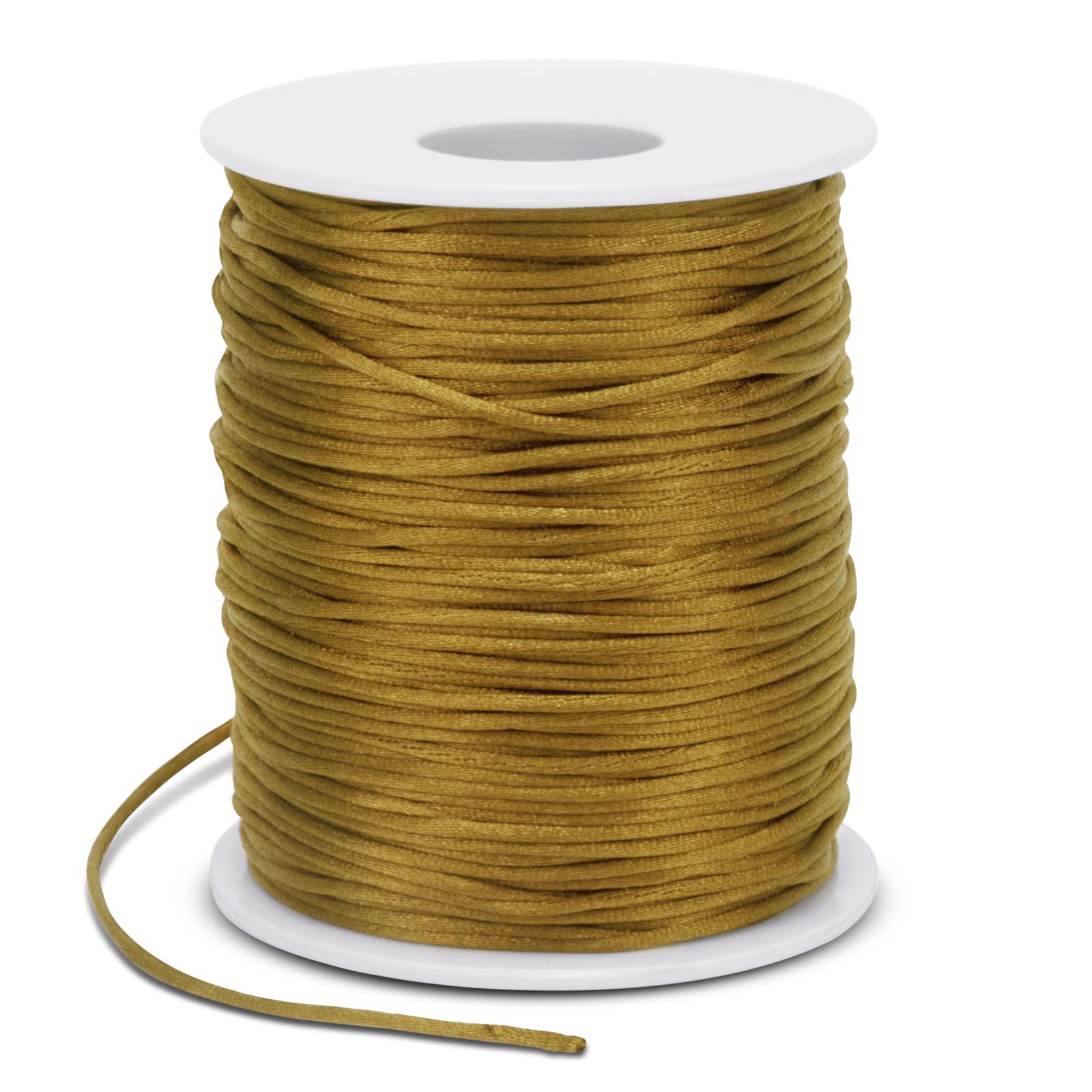 LEREATI Satin Cord 1.5mm x 100m Nylon Cord Bracelet Thread, Rattail Silk Beading Thread Jewellery String for Making Bracelet, Necklace, Chinese Knot, DIY Crafts (Naturals)