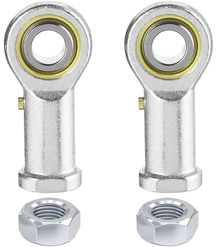 Rose Joint M4–M30 Stabendgehäuse – Weibliches Rechtsgewinde, Bronze Gefüttert, Kugelgelagert, 1 Stück, Silber