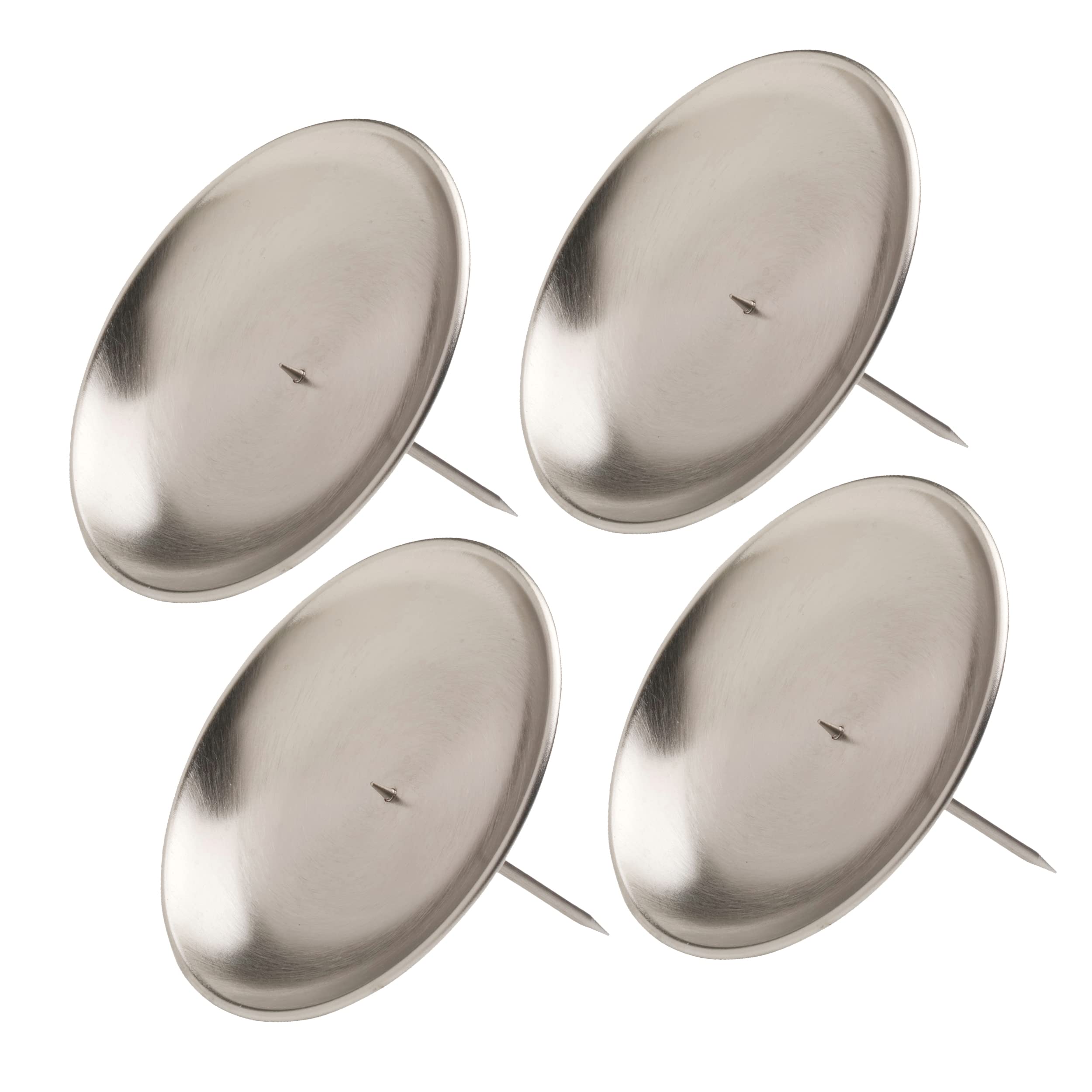 NKlaus 4 x Advent Wreath Candle Plates, Diameter 12 cm, Wreath Plates, Advent Brass, Silver, Matte Decoration, 10670