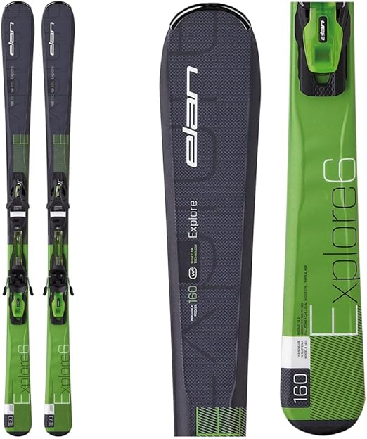 Elan Explore 6 Skis with EL 10.0 QT Bindings 160cm/BlackGreen