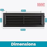 Map Louvre Vent Cover 9 x 3 Plastic Louvre with Mosquito Net Dark Brown view 3