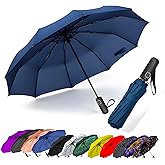 SIEPASA Windproof Travel Compact Umbrella-Automatic Umbrellas for Rain-Compact Folding Umbrella, Travel Umbrella Compact, Windproof Umbrellas for Men Women Teenage.(Navy Blue, 54 Inch)