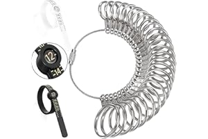 Ring Sizer Measuring Tool kit, 27PCS Stainless Steel Ring Sizing Measure Gauge Rings Tool 0-13 with Half Size and 2 PCS Reusa