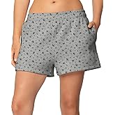 BAIGRAM Women Cozy High Waist Ditsy Floral Fleece Sweat Shorts Cute Y2K Lounge Running Athletic Track Shorts Side Pockets