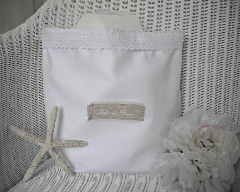 Toilet Roll Bag/Holder/Sack in White Fabric and Lace Amazon.co.uk