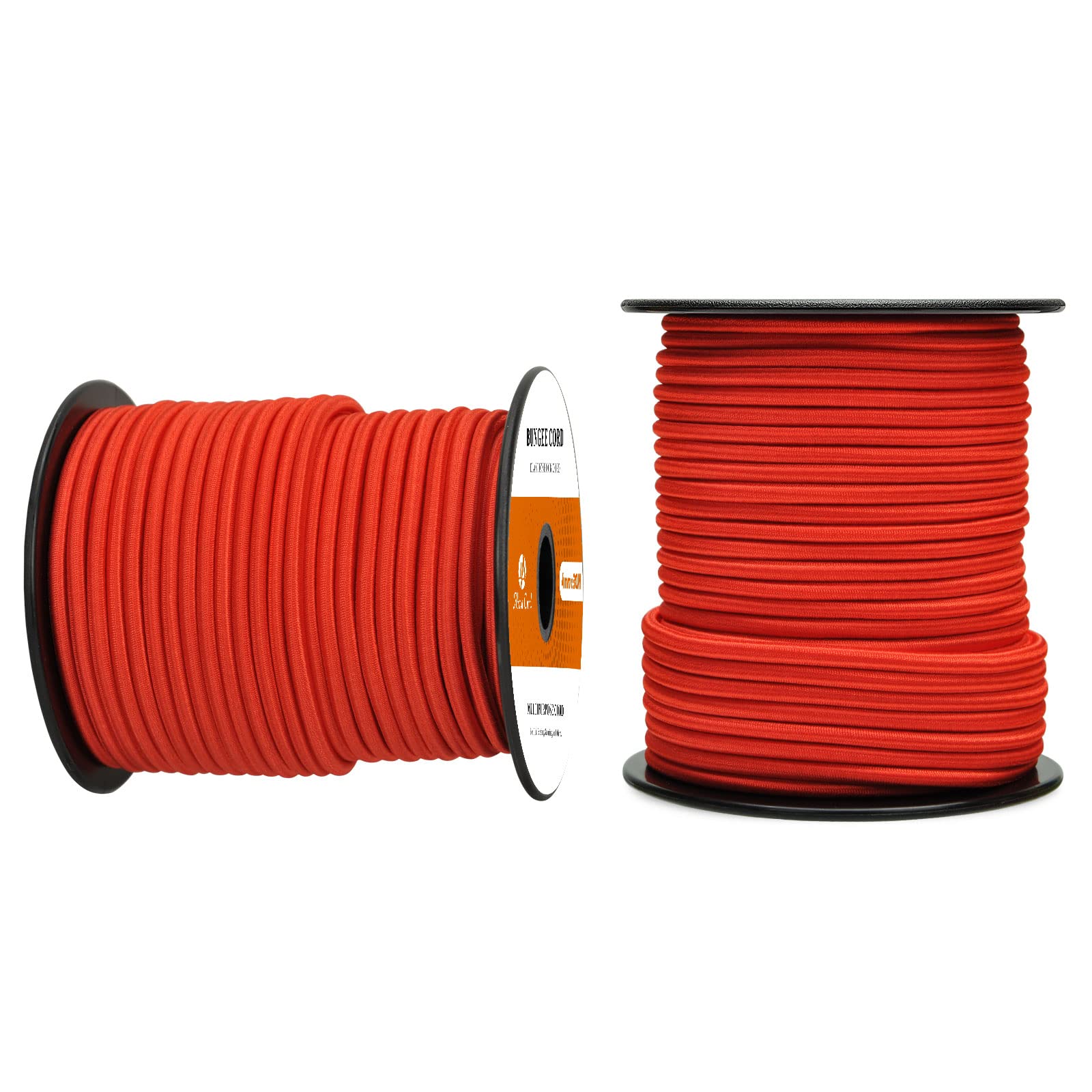 Abma Cord Bungee Cord 4mm 30M Elastic Shock Cord 100% Stretch Elastic Bungee Rope for Tarpaulin, Trailer, Backpack, Tent Pole, Kayak - Red
