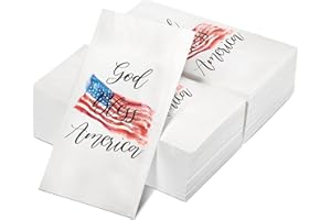 YISONG 100 Pieces 4th of July Napkins Independence Day Paper Guest Towels Disposable Memorial Day Hand Towels for Home Kitchen Patriotic Happy 4th of July Party Supplies, 3 Ply (Flag Style)