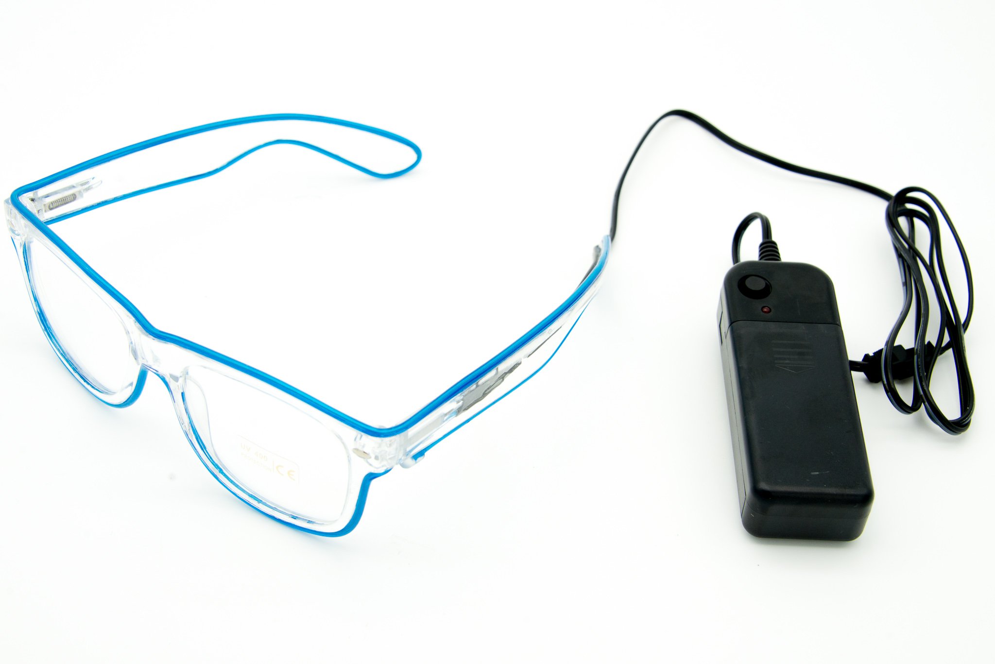 PROtastic Special Shutter Light up EL Wire Glow Shades Party Bar Eye-wear Glasses Sunglasses BLUE