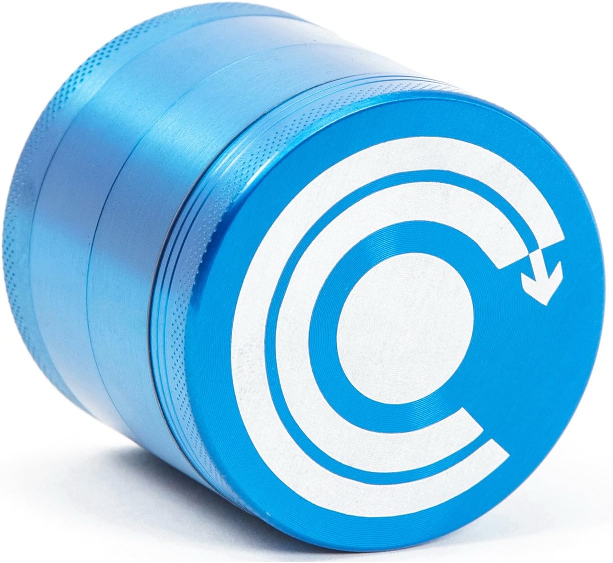 Perfect Crush – Premium Herb Grinder – 4 Piece With Pollen Catcher – Travel Bag & Cleaning Brush – Tobacco Grinder – Spice Grinder (Blue)