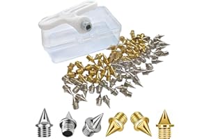 Uxpang Track Spikes are Made of Steel and 1/4 Inch Pyramid Shaped, is a Replacement Worn Spikes for Sprint, Cross Country and Most Running Shoes, Instantly Restores Grip to Running Shoes.