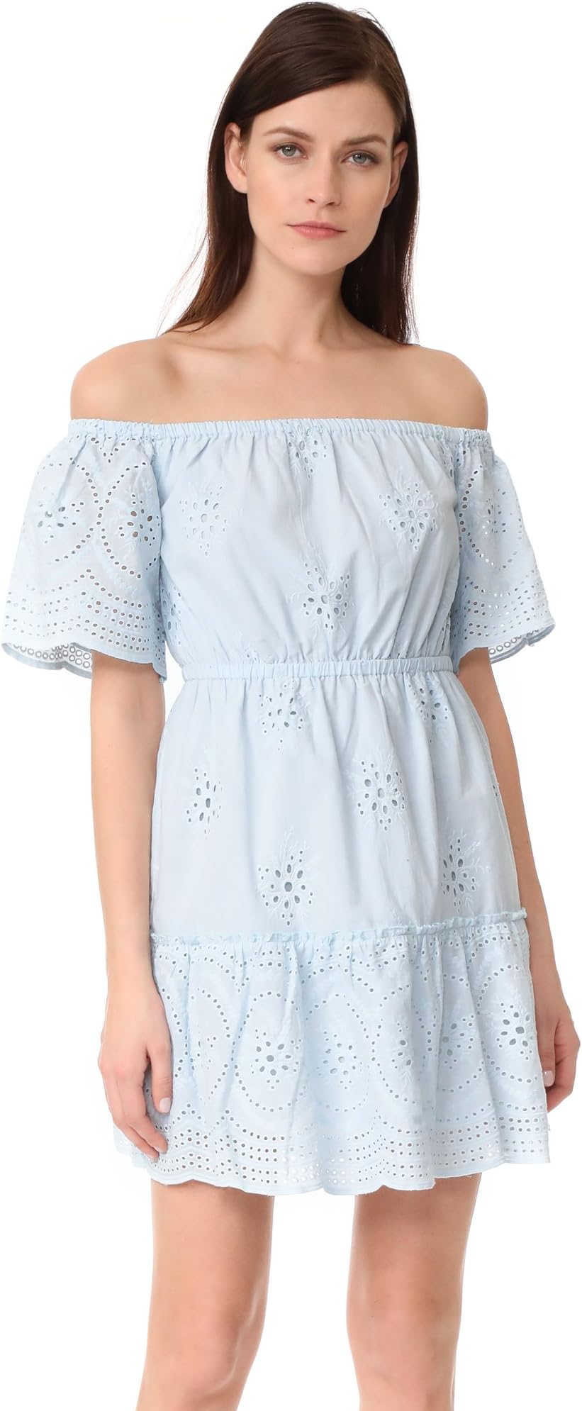cupcakes and cashmere Women's Sorena Eyelet Off Shoulder Dress
