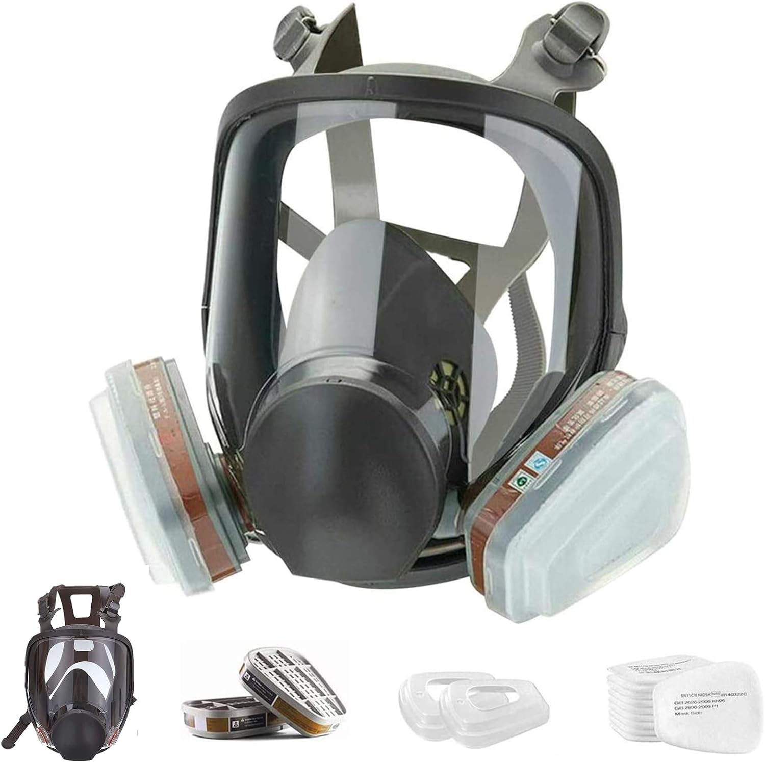 15 in 1 Reusable Full Face Respirator,AntiFog Respiratory