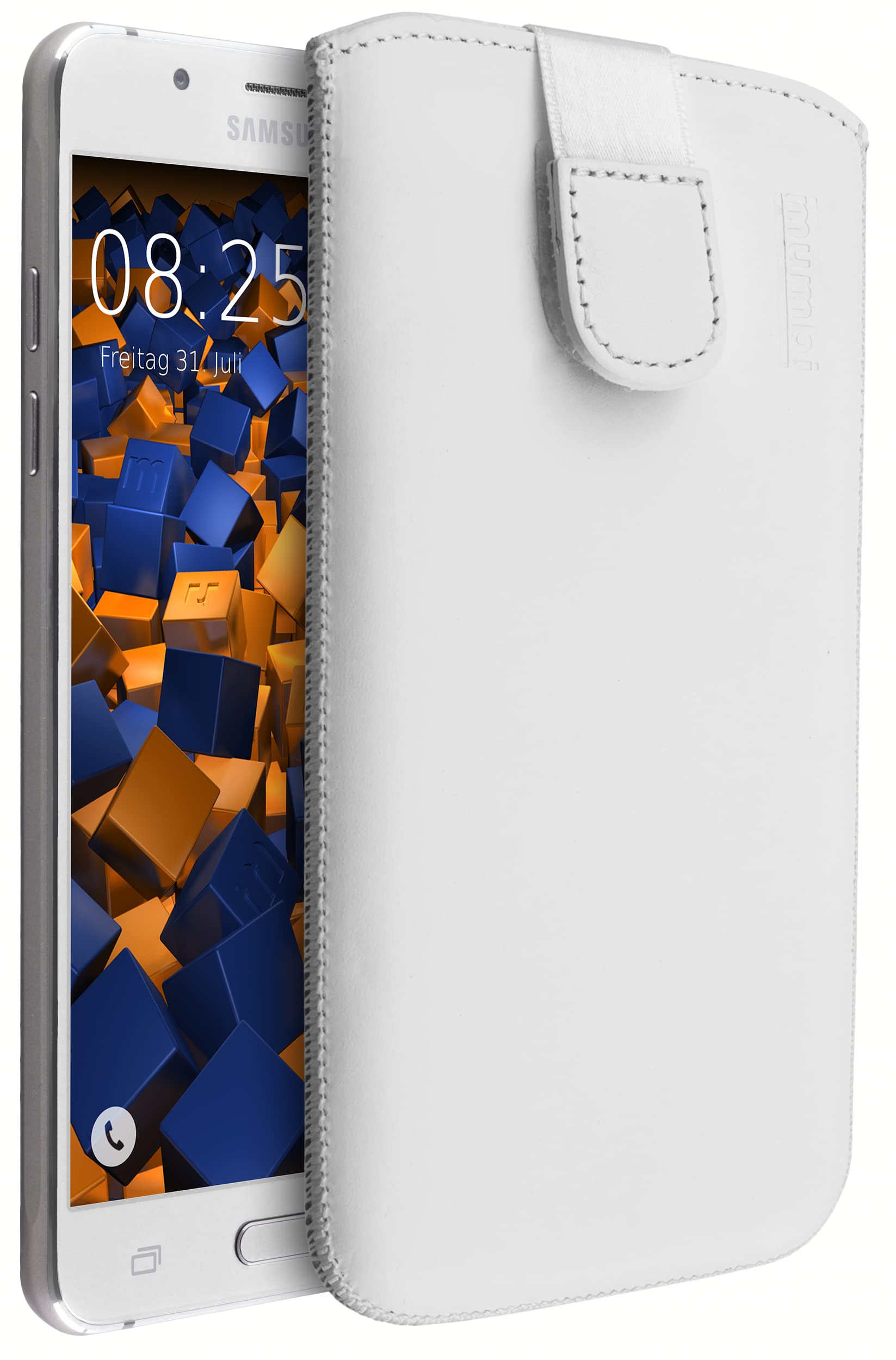 mumbi Real Leather Pouch With Flap And Pull-Up Strap for Samsung Galaxy