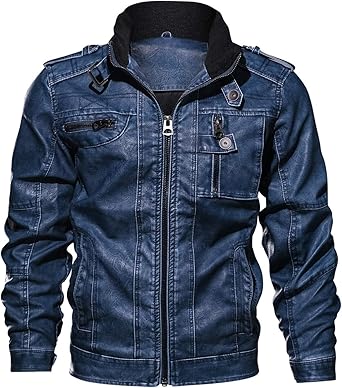 distressed faux leather jacket