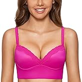 DOBREVA Women's Push Up Bra Wireless Padded No Underwire Back Smoothing Bralettes Sports Bras
