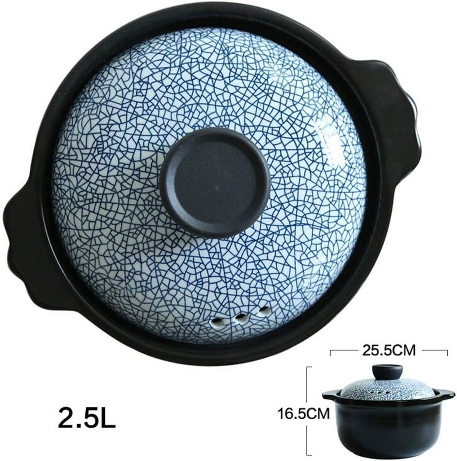 Wwshm Pot Casserole Wok Soup Pot Frying Pan Korean Bibimbap Cast Iron Dutch Oven Cooker New Underglaze Retro Japanese-style Household High Temperature Resistance Ceramics (Color : A3)