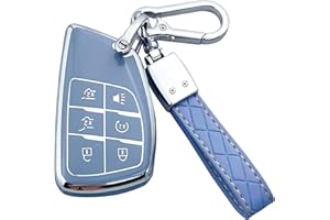 Yuebutor Key Fob Cover Case Compatible with Chevy 2021-2023 Suburban Tahoe GMC Yukon Buick Encore Avenir Accessories Shell
