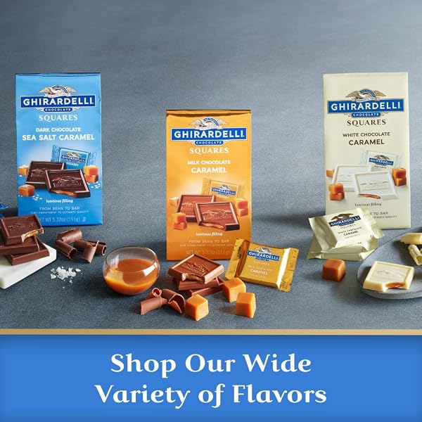 GHIRARDELLI DARK CHOCOLATE SEA SALT CARAMEL SQUARES , 5.32 OZ BAG