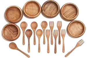 Pinook Home - Wooden Serving Bowl Set, 18 Pcs