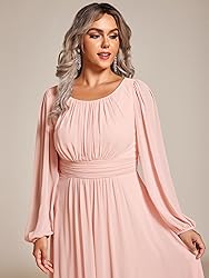 Ever-Pretty Women's Round Neck Long Lantern Sleeves